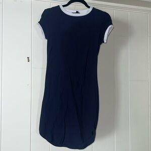 royal blue, baseball style, bodycon dress